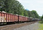 Loads of limestone headed east on train 350